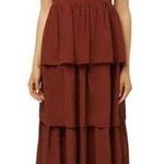 We Wore What Corset Poplin Maxi Dress in Smoked Paprika Size US 0 Photo 0