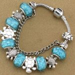 Azure Magnificent  Blue Turtles Charm Bracelet Photo 0
