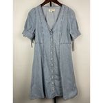 Madewell Light Blue Wash Button-Front Short Sleeve Mini Denim Dress Size 0 Photo 2