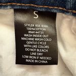 American Bazi  Blue and White Jean Skirt Color-Block Distressed Design Small Photo 3