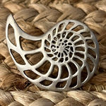 Ken Kantro Nautilus Shell Pewter Brooch Silver Photo 0