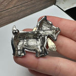 Rhinestone Scottish Terrier Dog Scottie Brooch Pin Two Tone Enamel Plaid Scarf Photo 6