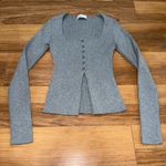 Bershka  gray knit button up cardigan with opening Photo 3