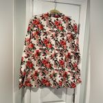 NWOT Potpourri Size 1X Rose Floral Print Button Down Denim Shacket Top Pockets Pink Photo 8