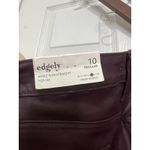 Edgely Women's Maroon/brown Faux Leather Pants Size 10 Slim Straight Ankle NWT Photo 5