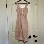Reformation  Tagliatelle Pink Gingham Linen Dress Photo 1