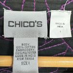 Chico's Chico’s Geo Floral Reversible Embroidered Quilted 100% Cotton Jacket Size 1/M Photo 10