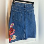 Anthropologie Gardener’s Denim Embellished Skirt Cecilia Prada SP Appliqué Rose Photo 1