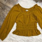 Madewell  Sophia textured plaid top in antique gold Photo 1