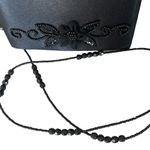 Jessica McClintock  satin evening bag with beaded strap Photo 4