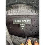 Bebe Sport Y2K Shiny Metal Black Side Arm Rouching Zip Up Motorcycle Jacket M Photo 6