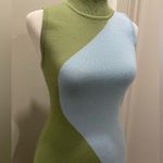 Green & Blue Y2K Abstract Print Bodycon Mini Sleeveless Racerback Tank Dress Photo 10