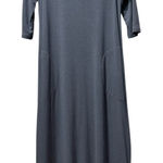 Bryn Walker  Phillipa Long Sleeve Maxi Dress XS Pockets Lagenlook Slate Blue Gray Photo 0