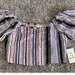 Live to be spoiled NWT ~  Short Sleeve Crop Top Size X-Large ~ Pink, Purple Photo 0