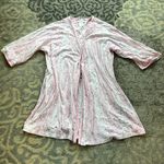 Vintage Earth Angels Floral Striped Robe Pink White Medium Photo 0