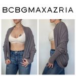 BCBGMAXAZRIA Cocoon Cardigan Crochet Brown Mushroom Taupe L/XL Soft Photo 3