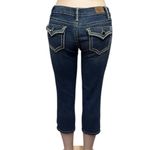 Ymi Y2K  Embroidered Low Rise Button Flap Pocket Capri Blue Jeans Size 5 Photo 6