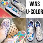 Vans NEW  Shoe Create UR Color Marker Floral Canvas Black White Sneaker Size 8.5 Photo 1