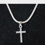 Source Unknown Elegant 925 Sterling Silver CZ Cross Dainty Rope Chain 15"(3" Extension)Necklace Photo 2