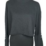 Victoria Sport Long Sleeve Shirt – Black with Silver Sparkle Logo on Sleeves Photo 0