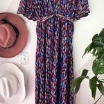 House of Harlow REVOLVE 1960 Junia Maxi Dress in Blue Multi SIZE SMALL open back Photo 1