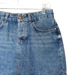 ASOS 100% Cotton Dark Wash Frayed Hem Micro Mini Denim Skirt Photo 2
