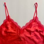 Victoria's Secret VICTORIA’S SECRET Satin Feel Eyelash Lace Trim V-Neck Cami Tank Top Pink Size M Photo 3