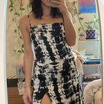 Garage Black and White Silky Going Out Dress Photo 0