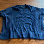Vera Wang Simply Vera  Navy Ribbed Poncho SIZE S/M Photo 0
