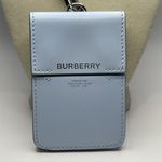 Burberry Horseferry Print Leather Card Case Lanyard In Blue - NWOT Photo 1