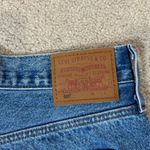 Levi's  Strauss Light Wash Blue Distressed High Waist Cut Off Mom Shorts Size W34 Photo 4