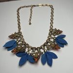 Stella & Dot Melia Blue Petal Rhinestone Multi Color Statement Bib Necklace Photo 6