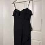Aidan Mattox  Black Ruffled Strapless Frill Cocktail Dress Photo 4