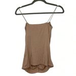 ENZA COSTA RUCHED CAMISOLE TOP SMALL DK NUDE VISCOSE LYCRA STRETCH TANK NWOT Tan Photo 2