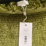 NWT Caroline Constas Megara Off the Shoulder Shirred Stretch Velvet Mini Dress Green Photo 5