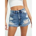 PacSun Mom Shorts Distressed Ripped high waist cutoff cuffed denim Jean 25 Photo 0