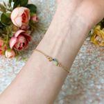 Brand new rainbow rhinestones gold bracelet Photo 0