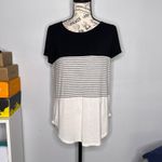 Filly Flair MEDIUM Colorblock Striped Short Sleeve Round Hem Tee T-Shirt Photo 10