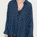 Urban Outfitters  UO Brendan Drapey Flannel Button Down Shirt Medium Photo 0