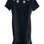 Carmen Marc Valvo Carmen Marc Valvo Dress XS Black Rhinestone Embellished Trumpet Hem Cocktail Photo 0