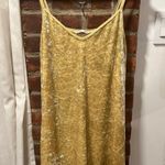 ZARA Mini Dress Crushed Velvet Yellow Slip Dress Style Photo 1