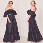 Love Shack Fancy Tara Ruffle Maxi Dress Black Sz S Photo 6