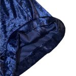 Vintage Velvet Maxi Dress 3/4 Sleeve Tie Front Floral Applique Dark Blue Size undefined Photo 9