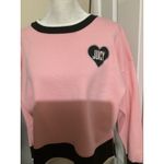 Juicy Couture Pink Black Heart Logo Crewneck Sweatshirt Sweater M Photo 1