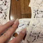 Hollister NWT white crochet style cover up front tie halter top - XS Photo 5