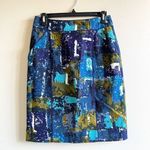 Anthropologie Tabitha Liquid Acres Blue Printed Brunch Pencil Skirt Womens Sz 2 Photo 0