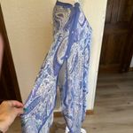 J Jill Paisley X3X Kimono Cover Up Poncho Blue White Viscose Modal Blend Photo 7