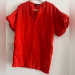 Banana Republic Red Linen Tunic Top Size M Photo 6
