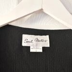 Soul Mates Vintage Black Crinkle Rayon Button Accent Casual Vest Women Medium Photo 1