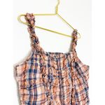 Anthropologie  Verb By Pallavi Singhee Ruffled Plaid Top Size XL Smocked Bohemian Photo 8